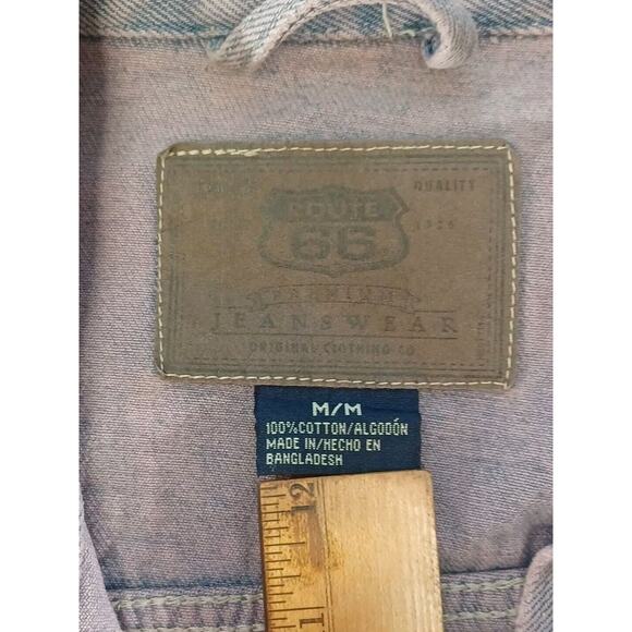 Route 66 Denim Jean Jacket Pink/Purple Size Medium Womens Button Up - Picture 4 of 9